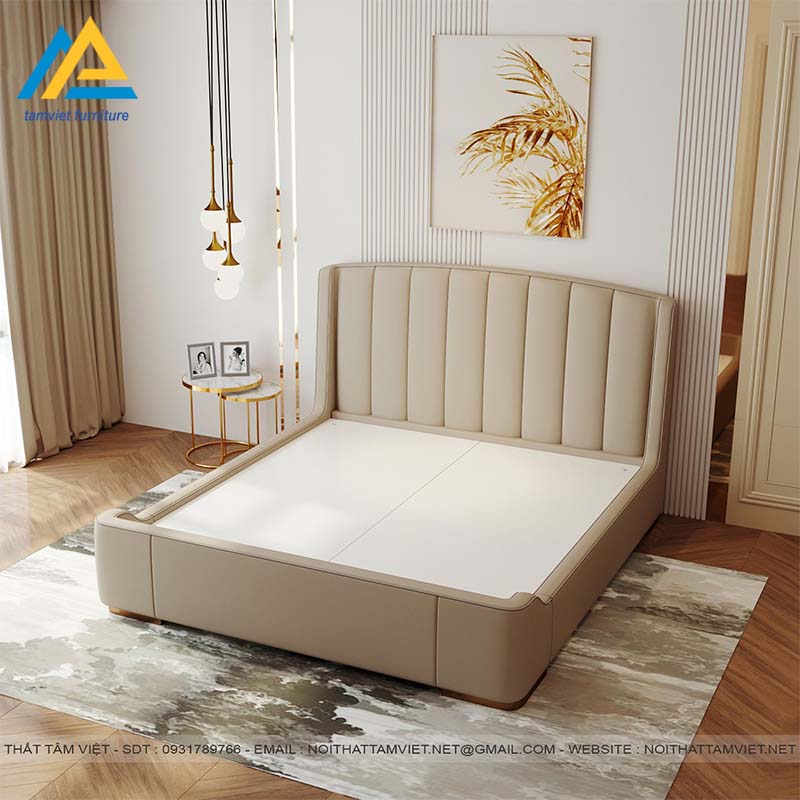 giuong-boc-nem-da-go-cong-nghiep-GB-29-2.jpg Chất liệu da cao cấp sáng bóng với màu sắc phong phú cho giường ngủ
