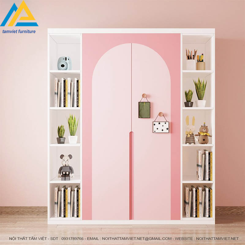 tu-ao-tre-em-ket-hop-gia-sach-TTE-1701.jpg Tủ áo trẻ em kết hợp giá sách gỗ công nghiệp TTE-1701