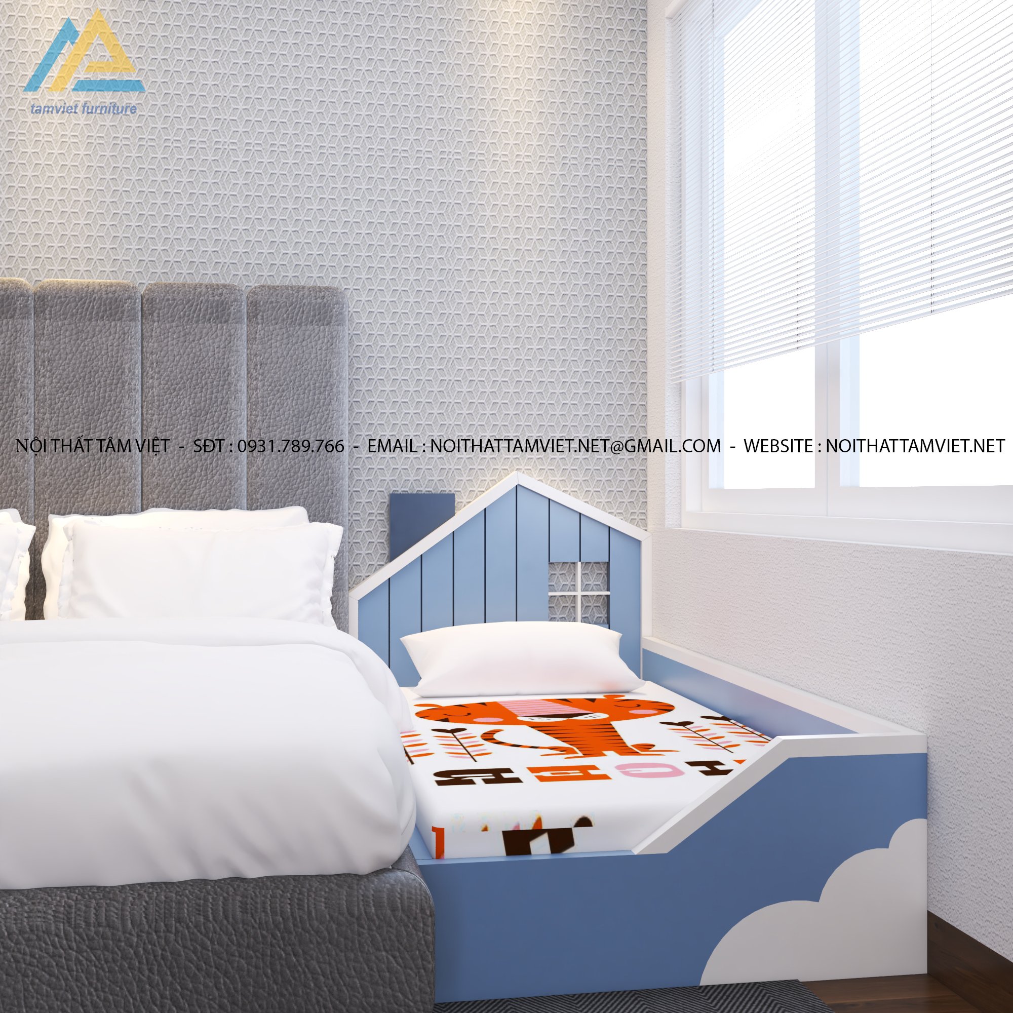 giuong tre em Giường trẻ em gỗ công nghiệp MDF
