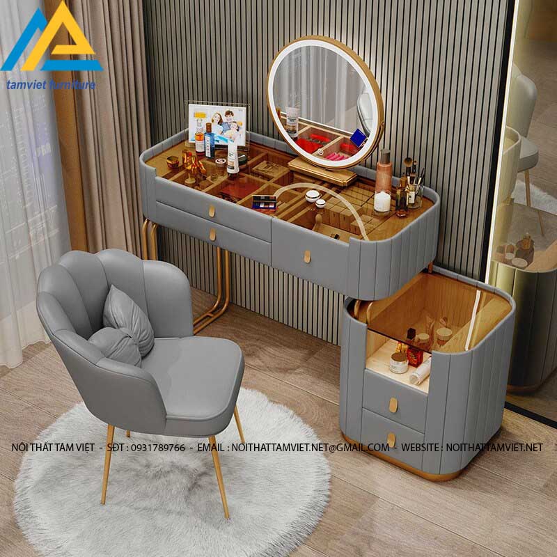 Bàn phấn gỗ bọc da Bàn phấn gỗ bọc da