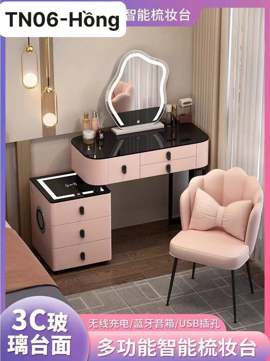 Bàn trang điểm có đèn led gỗ công nghiệp BTD-01