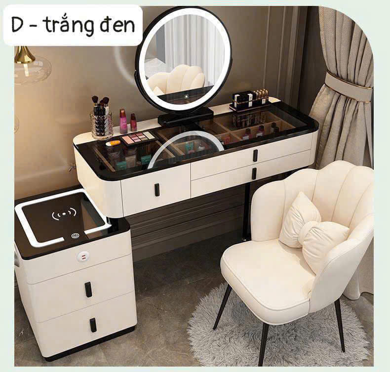 Bàn trang điểm có đèn led gỗ công nghiệp BTD-03