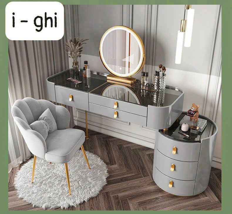 Bàn trang điểm có đèn led gỗ công nghiệp BTD-07