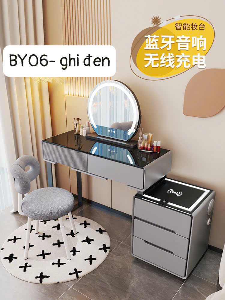 Bàn trang điểm có đèn led gỗ công nghiệp BTD-09