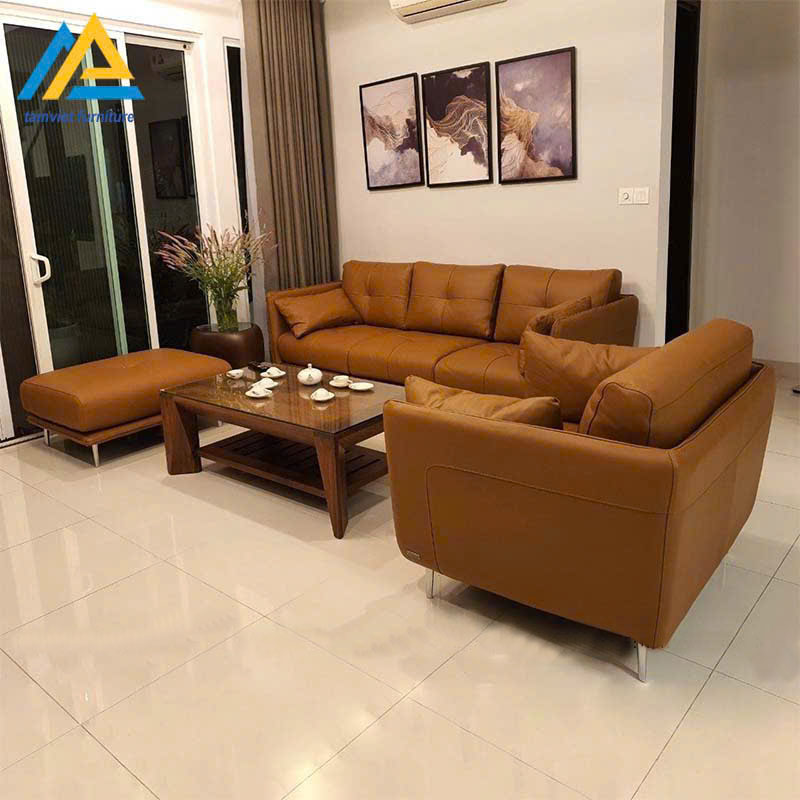 Bộ sofa da văng kèm ghế đôn GD-32