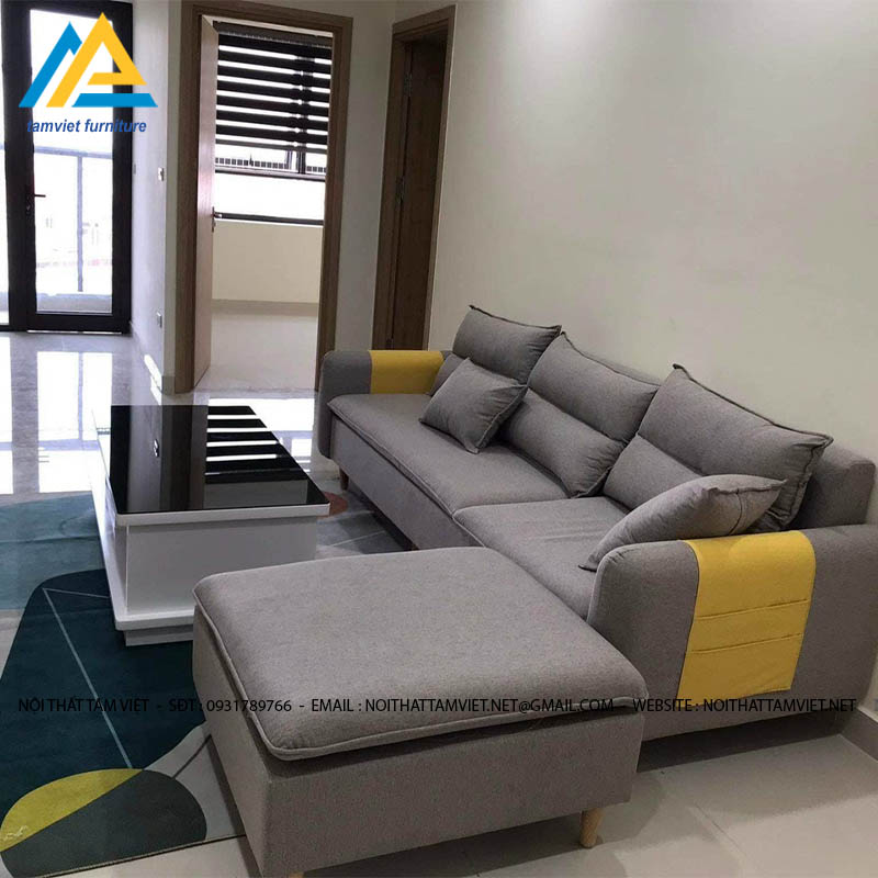 Bộ sofa văng nỉ kèm ghế đôn GN-03