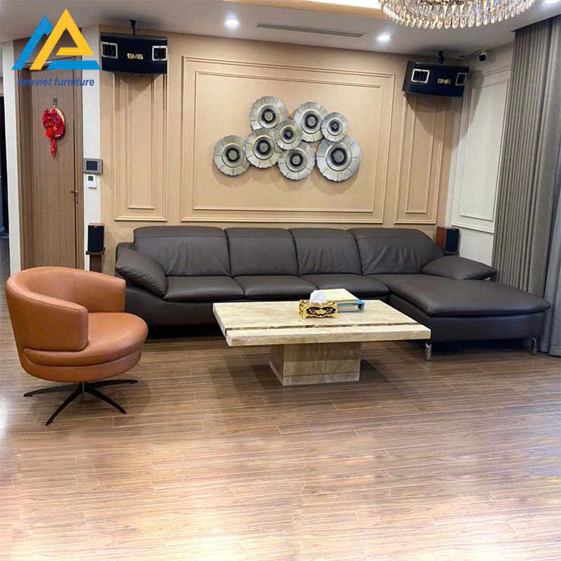 Ghế sofa da góc L hiện đại GD-31