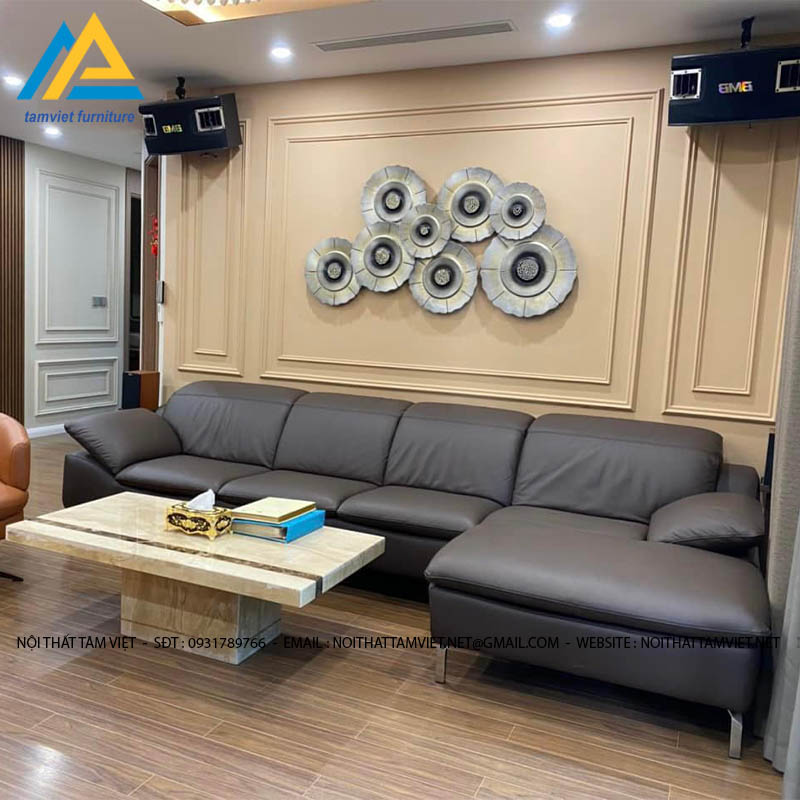 Ghế sofa da góc L hiện đại GD-31