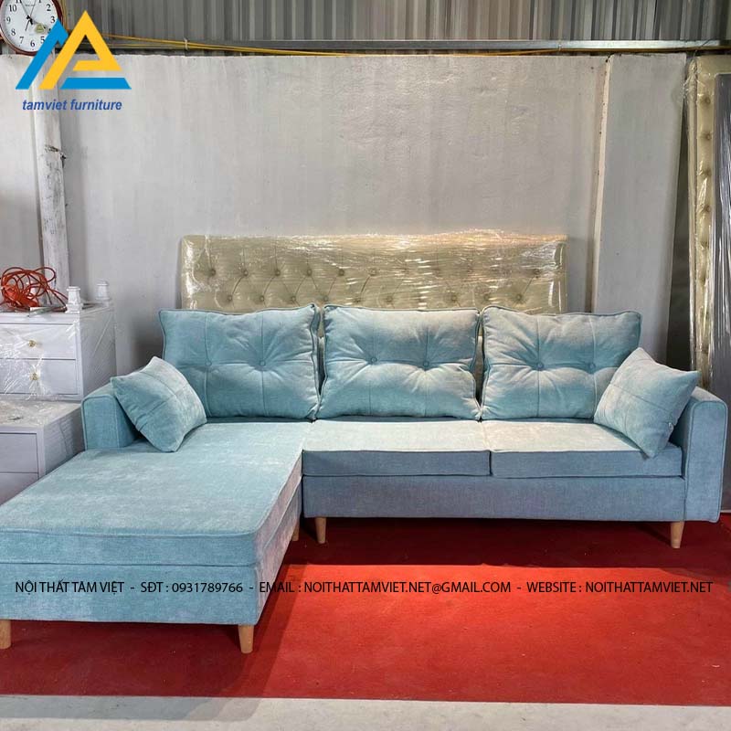 Ghế sofa nỉ chữ L cao cấp GN-07