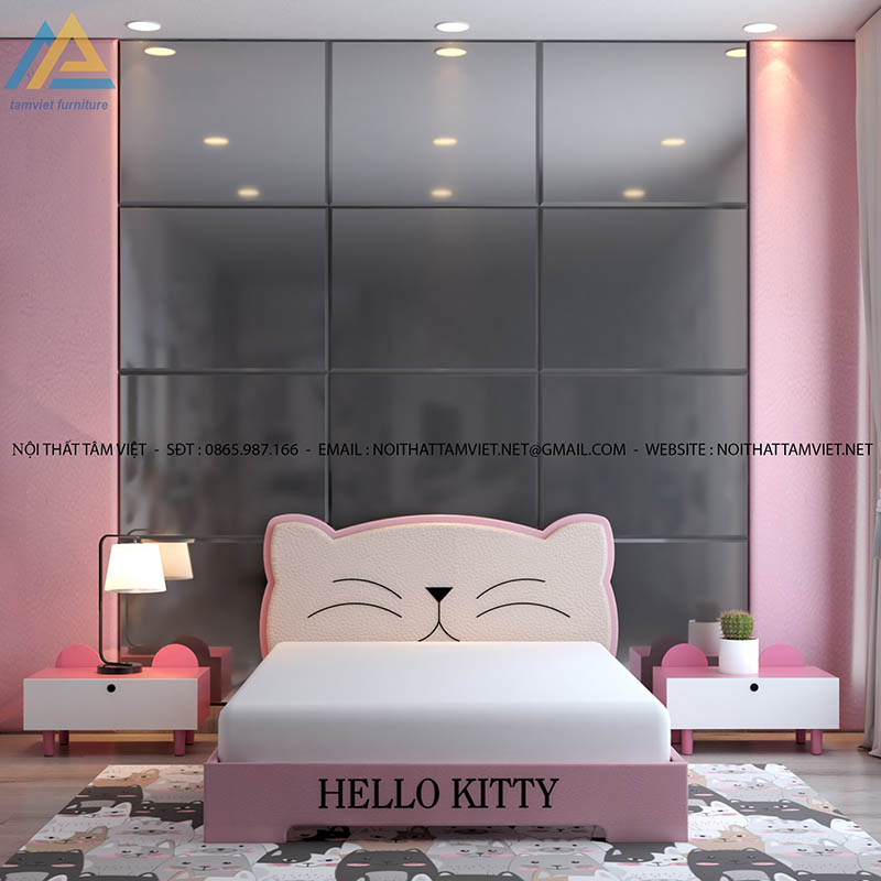 Giường cho bé gái hình mèo Giường cho bé gái hình mèo
