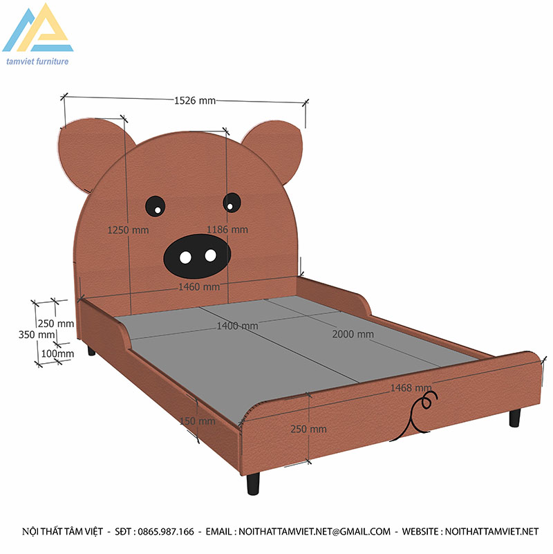 Giường cho trẻ em gỗ công nghiệp GTE-1207