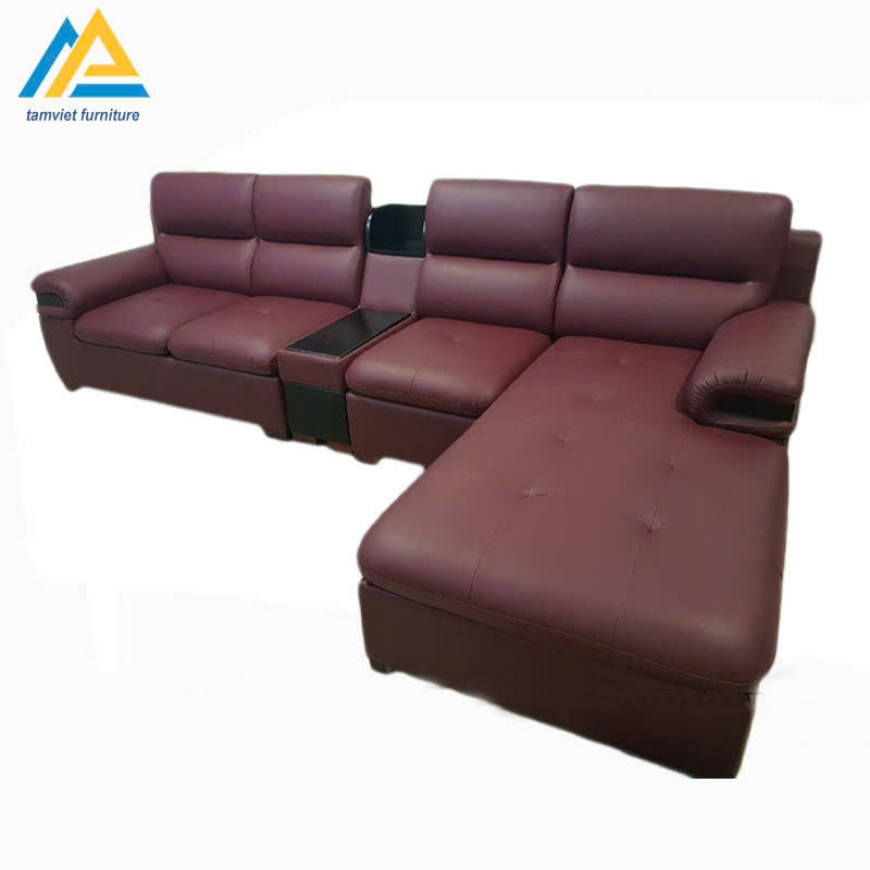 Sofa da góc chữ L hiện đại GD-02