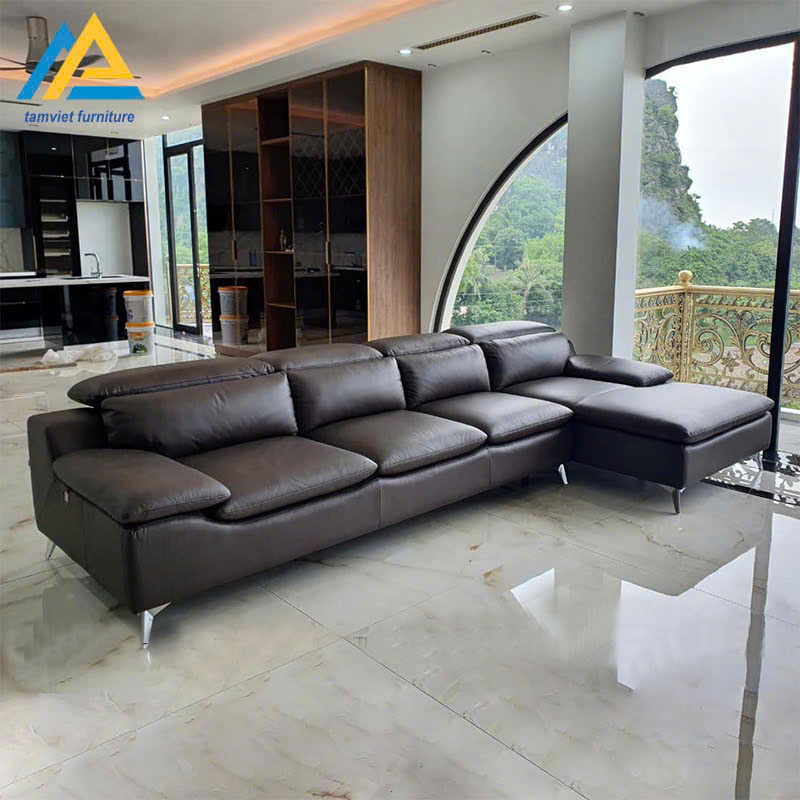 Sofa da góc L hiện đại GD-20
