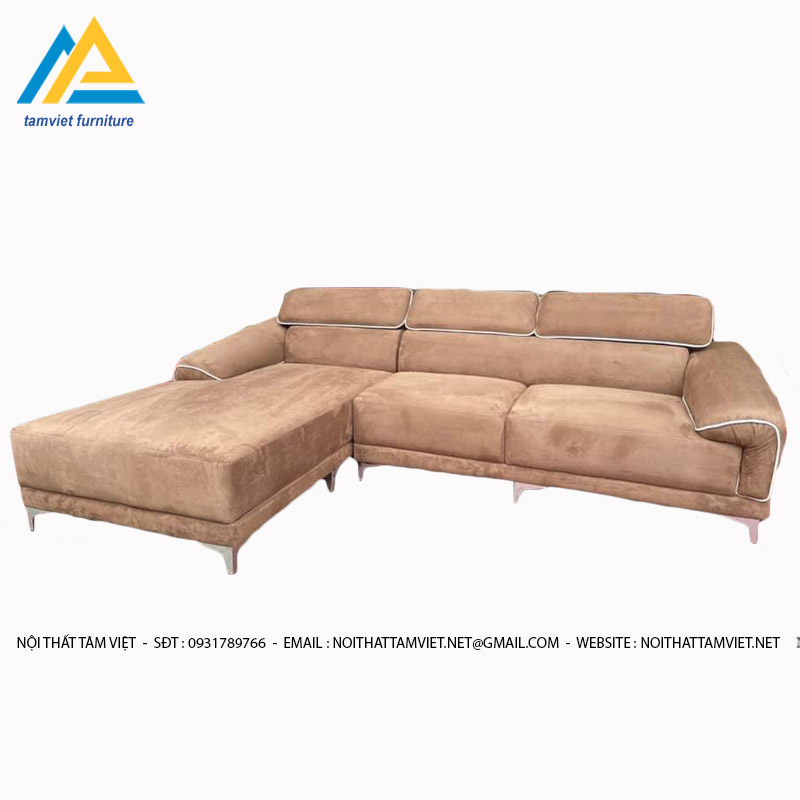 Sofa nỉ chữ L chân sắt GN-02